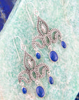 Mehendi Blue Lapis and Sterling Silver Chandelier Earrings