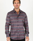 Mens Modern Fit Stretch Aztec Foiled Shirt - Black