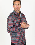 Mens Modern Fit Stretch Aztec Foiled Shirt - Black