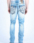 Holt Men's Blue Slim Boot Cut Jeans