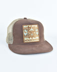 Mens Aztec Embroidery Cap - Brown