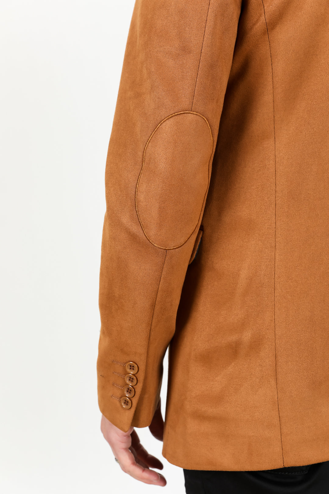 Men&#39;s Double Button Faux-Suede Blazer