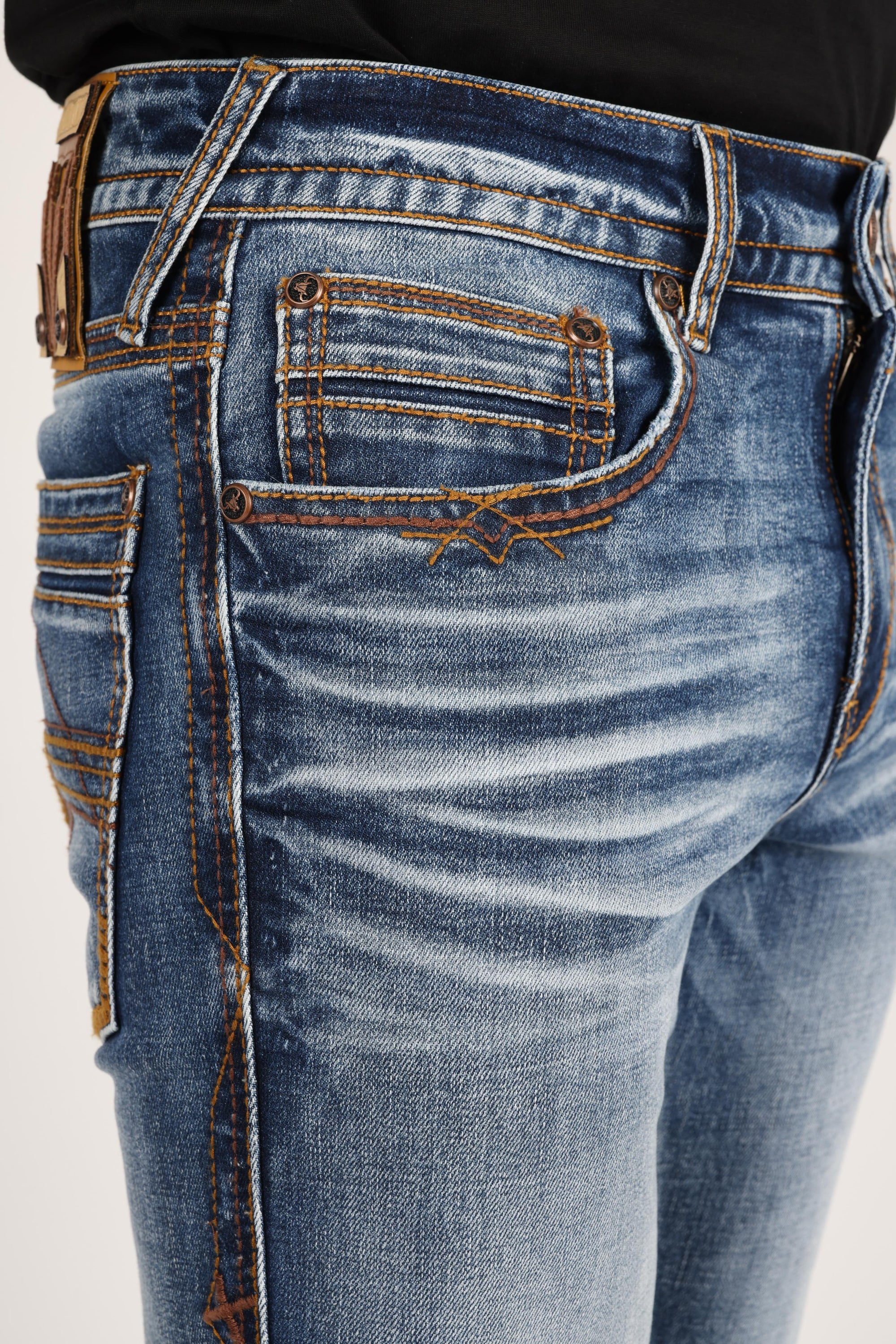 Holt Men&#39;s Dark Blue Boot Cut Jeans