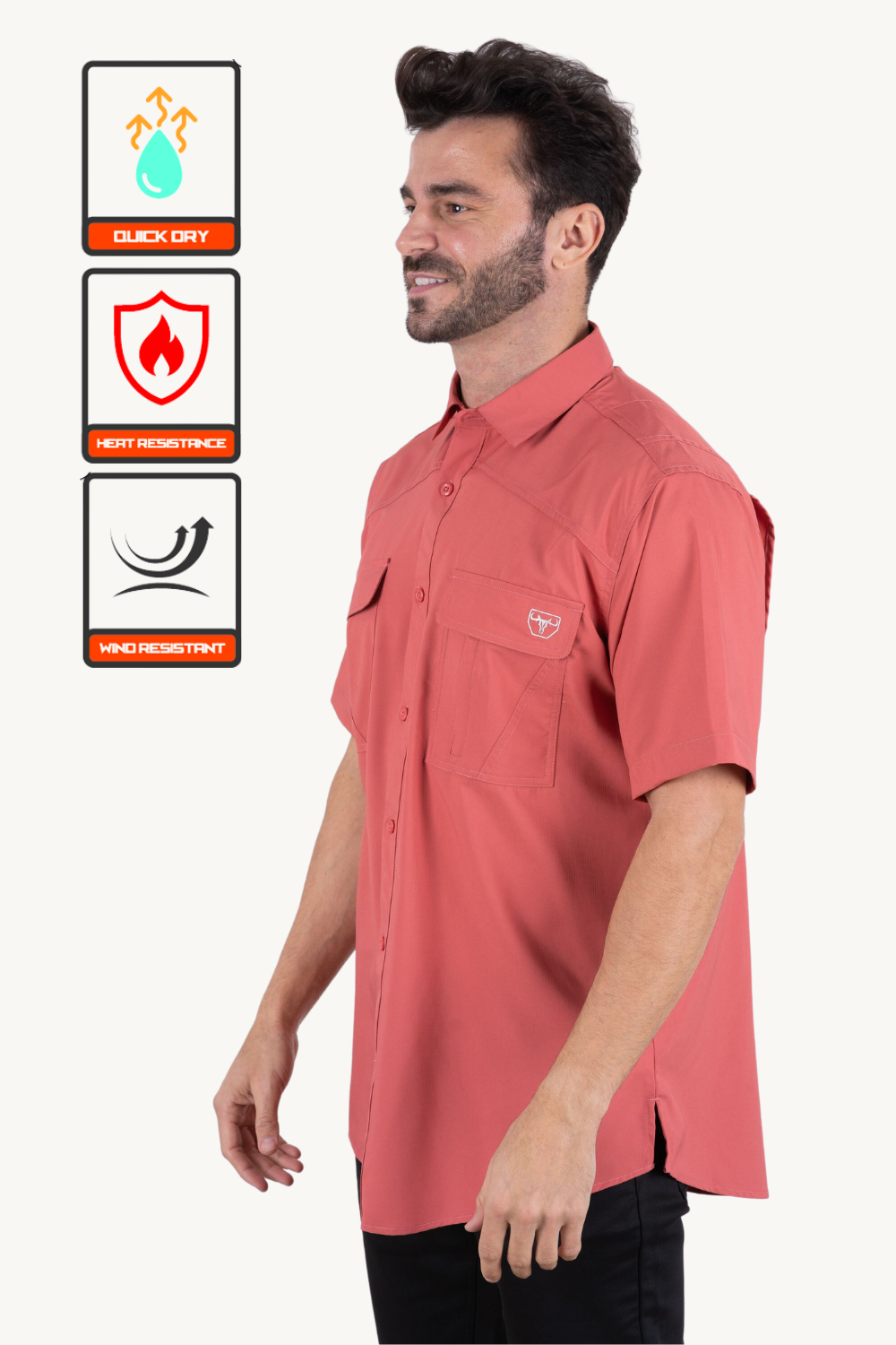 Men&#39;s Fishing Salmon Short Sleeve Shirt