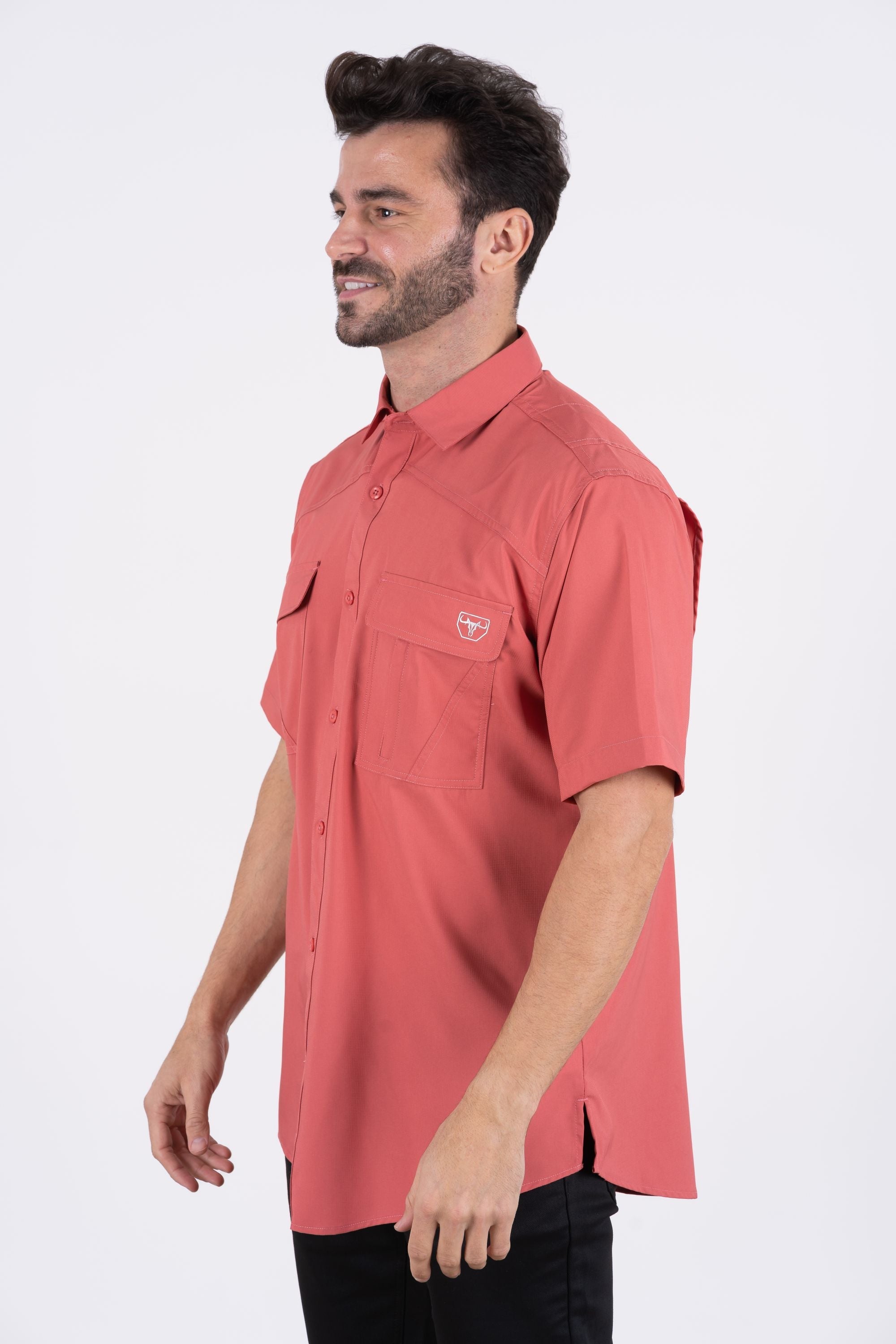 Men&#39;s Fishing Salmon Short Sleeve Shirt