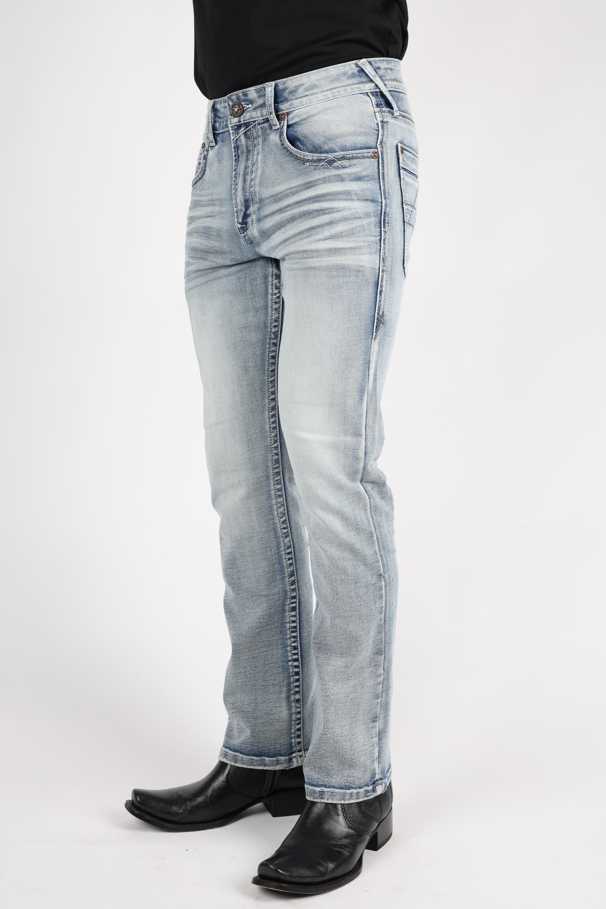 Holt Men&#39;s Light Blue Boot Cut Jeans