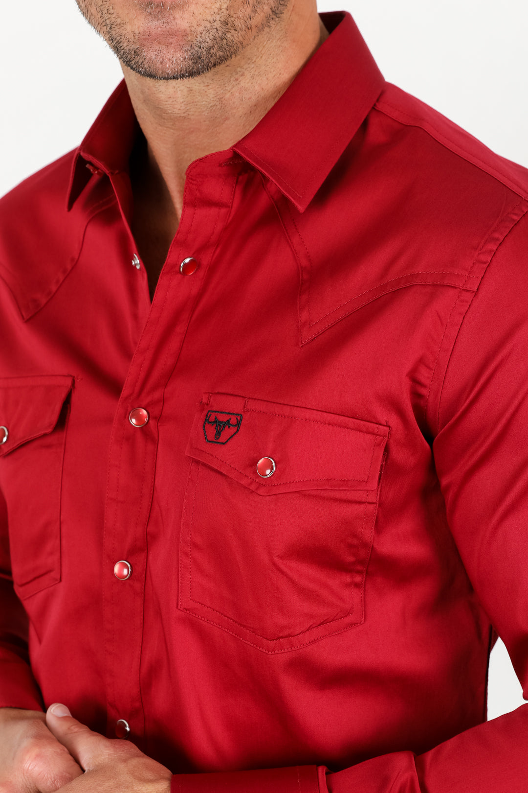 Men&#39;s Modern Fit Solid Red Dress Shirt