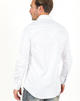 Men's Modern Fit Solid White Dress Shirt