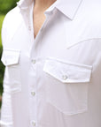 Men's Modern Fit Solid White Dress Shirt