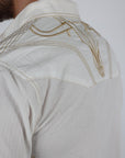 Mens Embroidery Modern Fit Stretch Short Sleeve Shirt