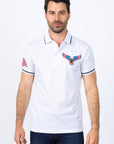 Mens Modern Fit Stretch USA Embroidery Polo