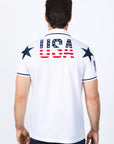 Mens Modern Fit Stretch USA Embroidery Polo