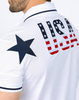 Mens Modern Fit Stretch USA Embroidery Polo