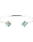 Mirror Image Blue Turquoise and Sterling Silver Cuff Bracelet
