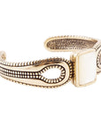 Mother of Pearl and Bronze Cuff Bracelet