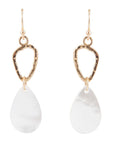 Mother of Pearl and Bronze Drop Earrings