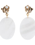 Mother of Pearl Slab Drop Earrings