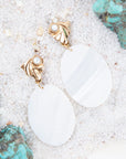 Mother of Pearl Slab Drop Earrings