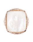 White Mother of Pearl Square Golden Ring