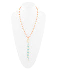 Multi Stone Orange Coral Golden Y-Neck