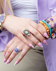 Native Color Turquoise Multi Stone Ring