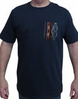 Flying R Ranchwear - Southwest Stripe Print - Navy Pocket T-shirt - Made in USA