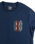 Flying R Ranchwear - Southwest Stripe Print - Navy Pocket T-shirt - Made in USA