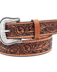 Nocona Leather Mens Belt Salinas Made In The Usa 1-1/2 Floral Tan