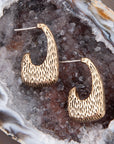 Nomad Textured Golden Half Hoop Earrings