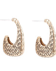 Nomad Textured Golden Half Hoop Earrings