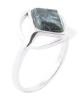 North Star Green Seraphinite and Sterling Silver Ring