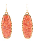 Odyssey Long Orange Sponge Coral Golden Statement Earrings