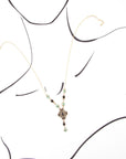 Barcelona Black Onyx and Blue Turquoise Golden Y-Necklace