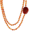 Orange Carnelian Knotted Necklace
