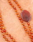 Orange Carnelian Knotted Necklace
