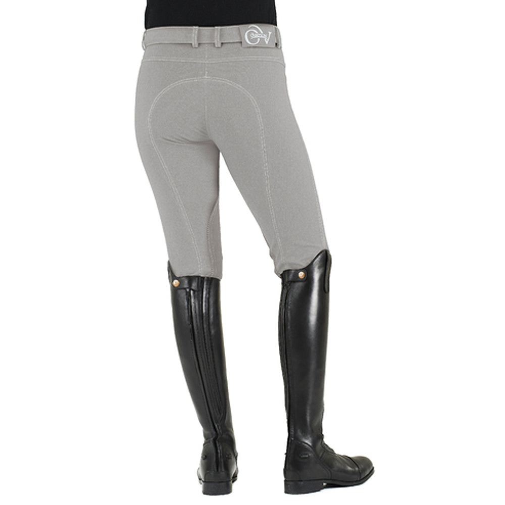 Ovation Euro Melange Knee Patch Breech Contrast Stitching Grey