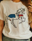 Patriotic USA Horse Western Graphic Tee