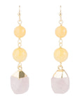 Peaceful Pastel Drop Earrings - Pink & Yellow