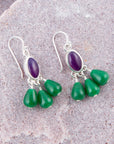 Peacock Purple Agate Drop Earrings