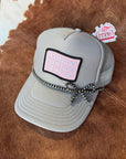 Pearl Bow Trucker Hat Chain