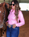 PETAL PINK SPARKLE PERFORMANCE RODEO SHIRT