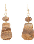 Picture Jasper Slab Earrings