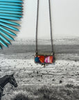 Pink Dahlia Turquoise Bar Necklace