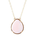 Pink Opal Teardrop Golden Necklace