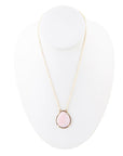 Pink Opal Teardrop Golden Necklace