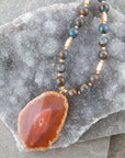 Prairie Sky Agate Pendant Necklace