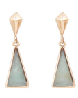 Prism Amazonite and Bronze Post Earrings