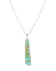 Pueblo Blue Turquoise and Sterling Silver Pendant Necklace
