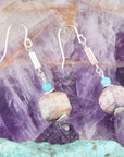 Purple Agate Chucky Sterling Silver Drop Earrings