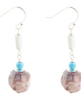 Purple Agate Chucky Sterling Silver Drop Earrings